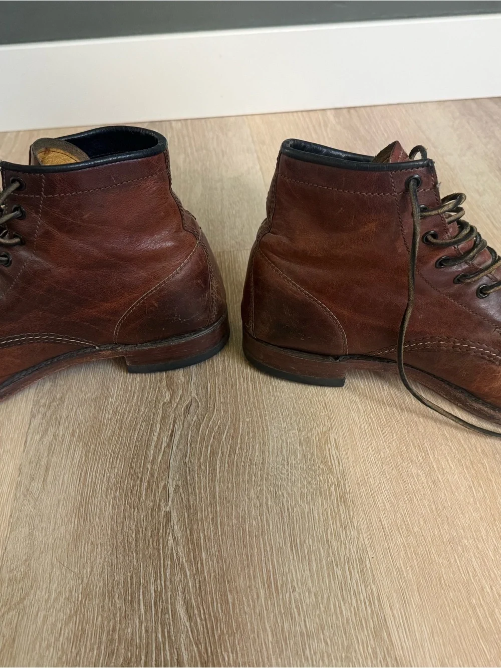 Frye Men's Rustic Brown Leather Lace-Up Boots
